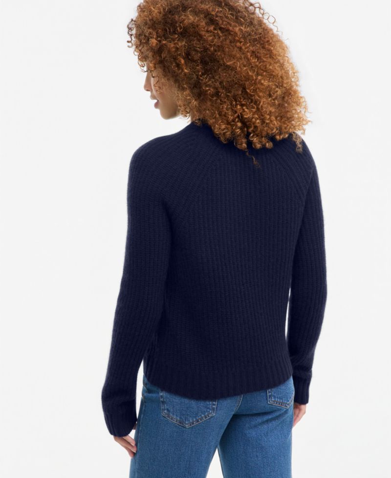 Plus Size 100% Cashmere Shaker Stitch Crewneck Sweater