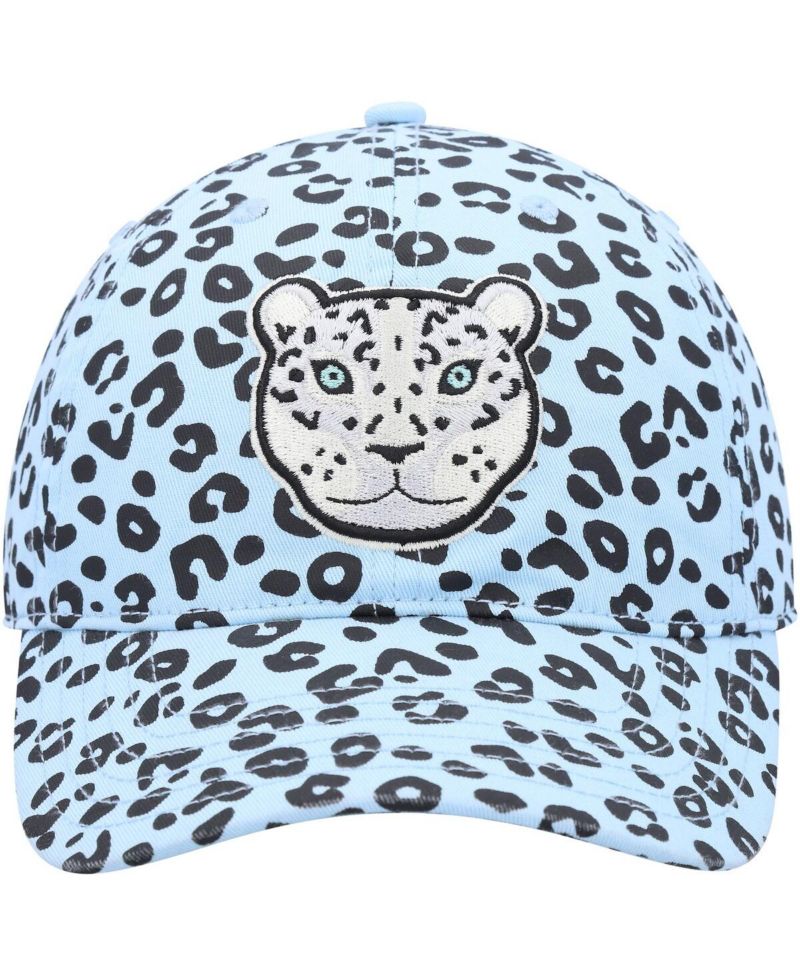 Men's Light Blue Snow Leopard Dad Adjustable Hat