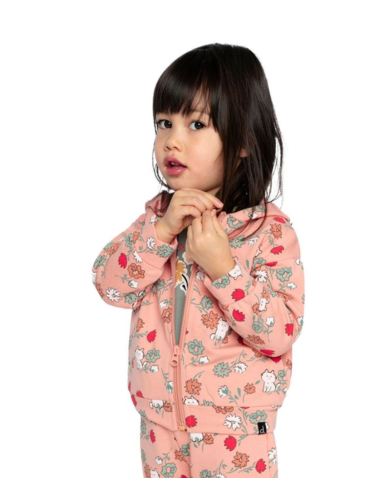 Little and Big Girl (6Y - 8Y) French Terry Hooded Cardigan Sweatshirts