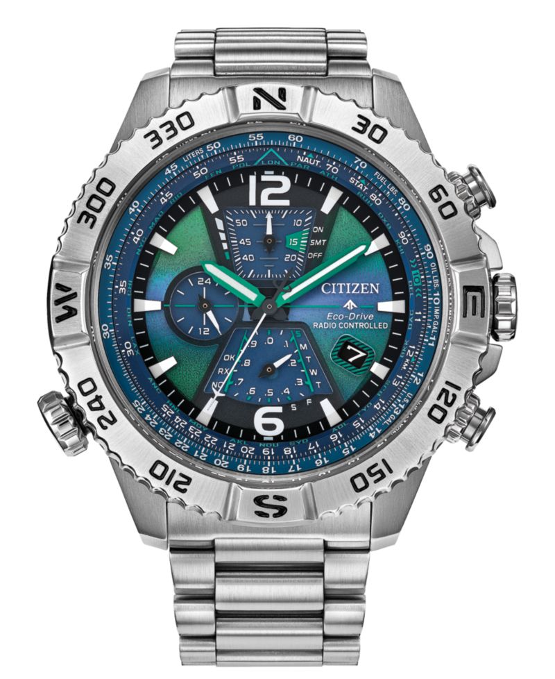 Men's Limited Edition Promaster Air Navihawk Silver-Tone Stainless Steel Bracelet Watch, 48mm