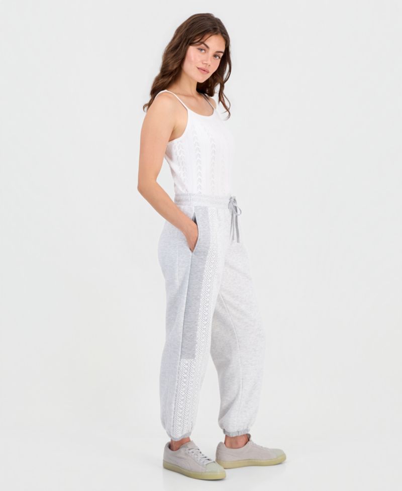 Petite Crochet High-Rise Fleece Jogger