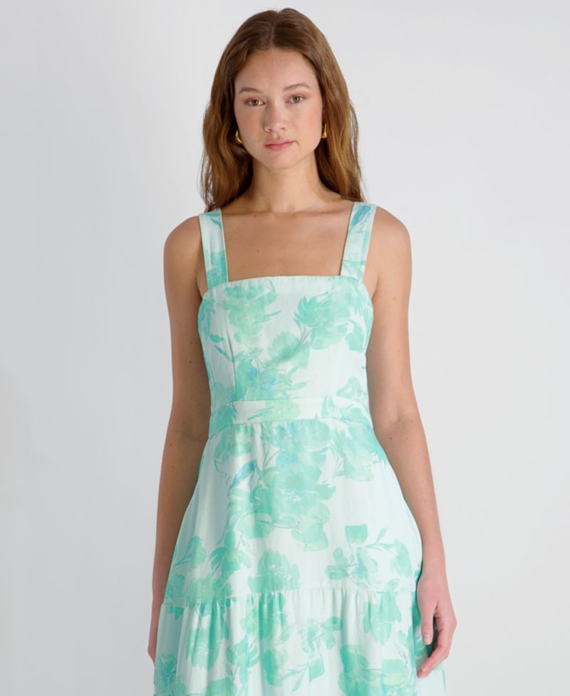Women's Cooper Linen Sophie Fleur Square Neck Maxi Dress