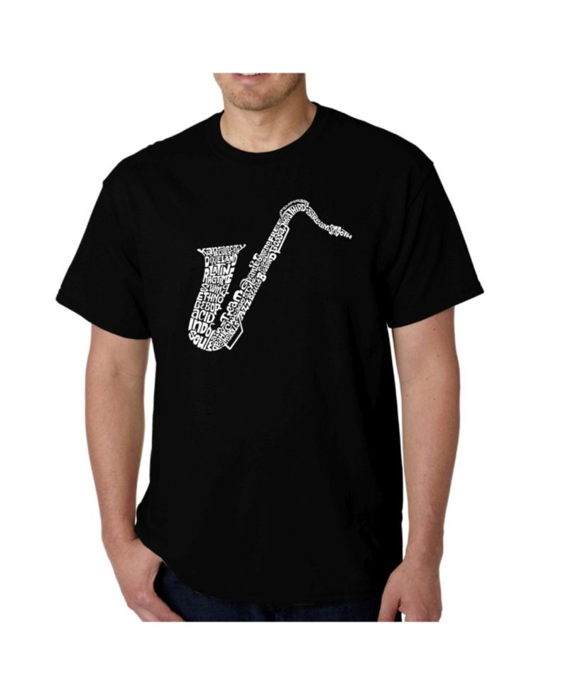 Mens Word Art T-Shirt - Saxaphone