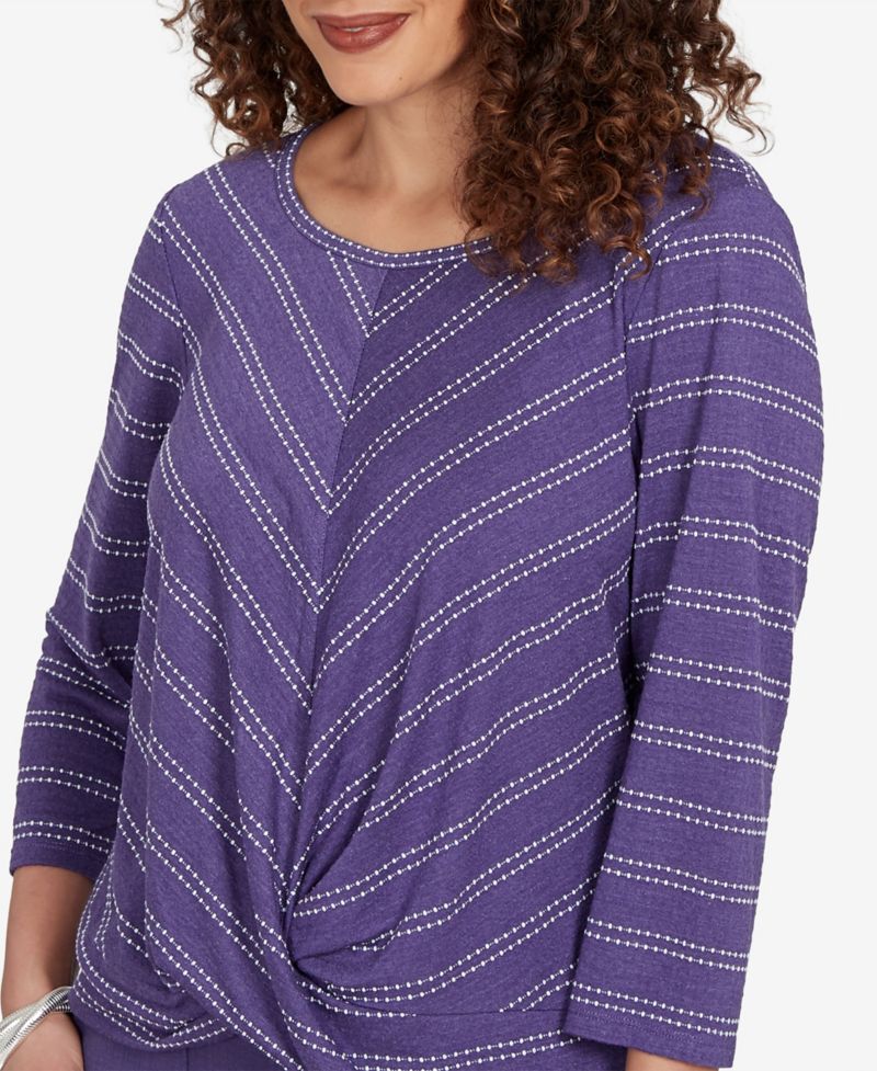 Petite Grand Bazaar Twisted Hem Chevron Top
