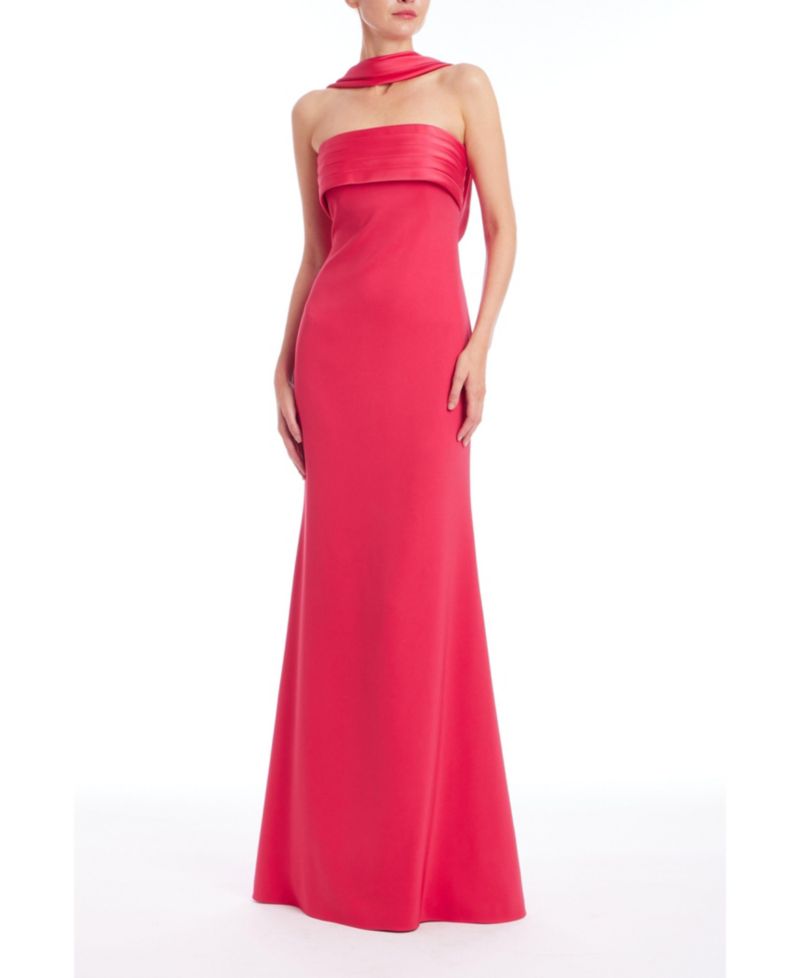 Women's Neck Scarf Strapless Gown
