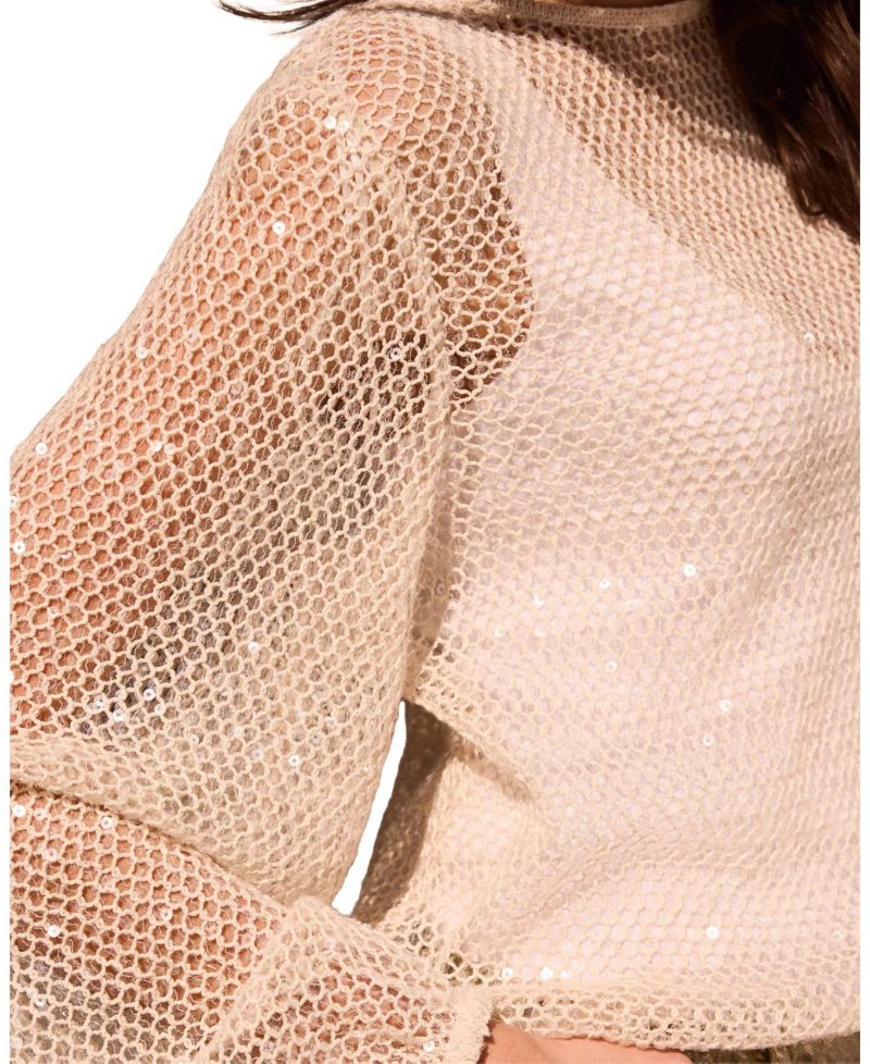 Women's Sequin Layered Balloon Top