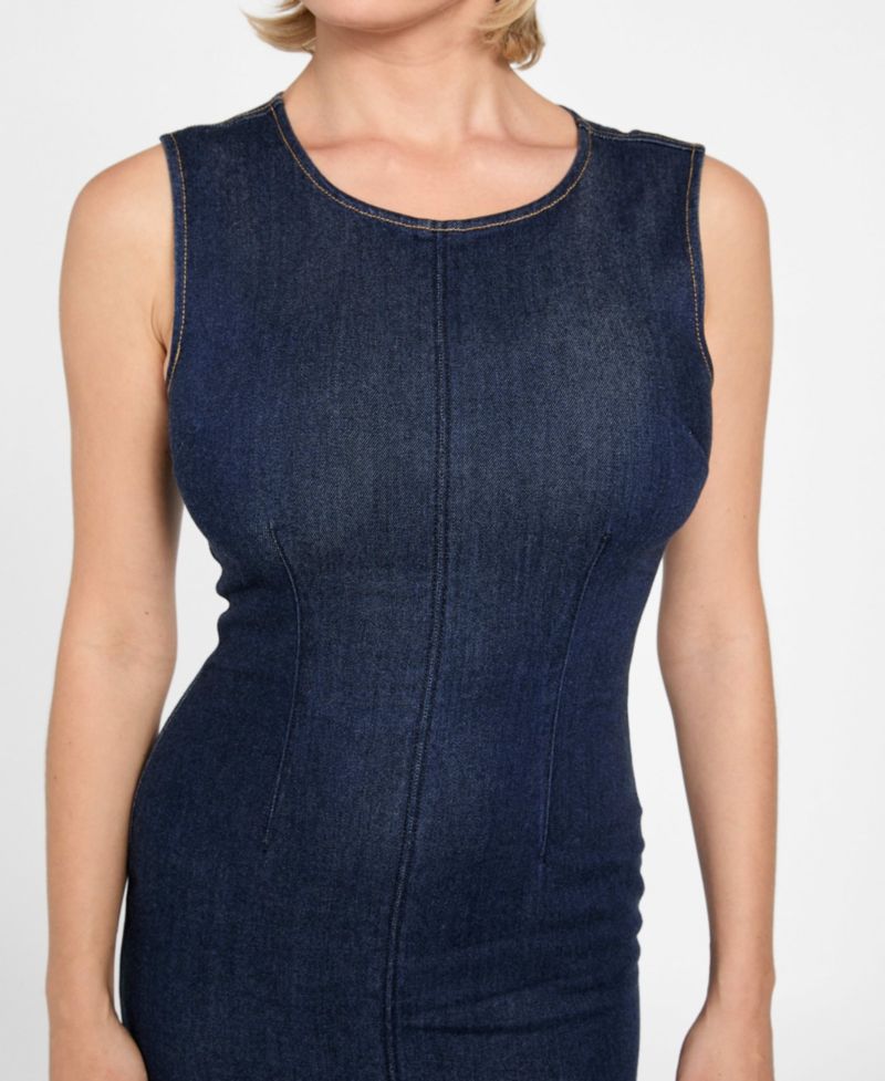 Women's Sleeveless Dahlia Denim Midi Dress