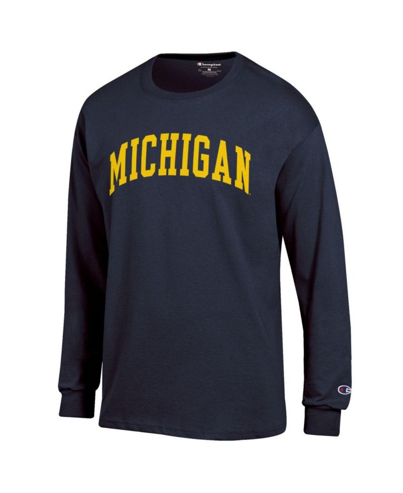 Men's Maize Michigan Wolverines Basic Arch Long Sleeve T-Shirt