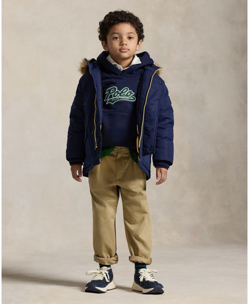 Toddler and Little Boys 2-7 Faux-Fur-Trim Down Parka