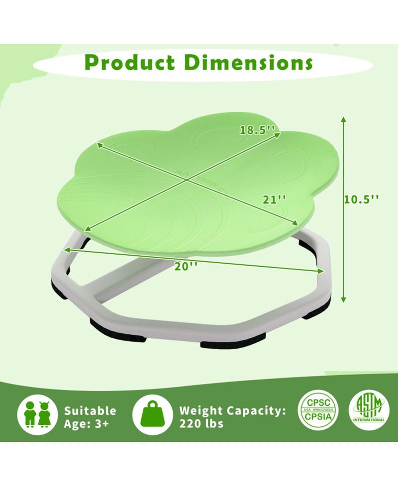 Kids Sensory Swivel Chair with Non-Slip Metal Base