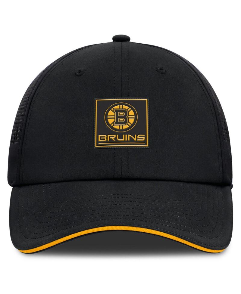 Men's Black Boston Bruins Driver Adjustable Hat