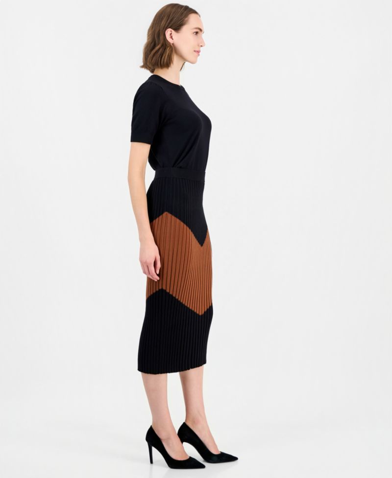 Women's Pull-On High-Waisted Midi Skirt