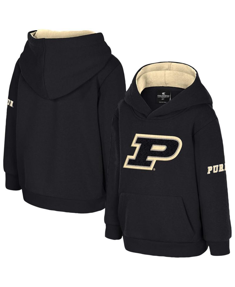 Toddler Black Purdue Boilermakers Big Logo Volume Fleece Pullover Hoodie