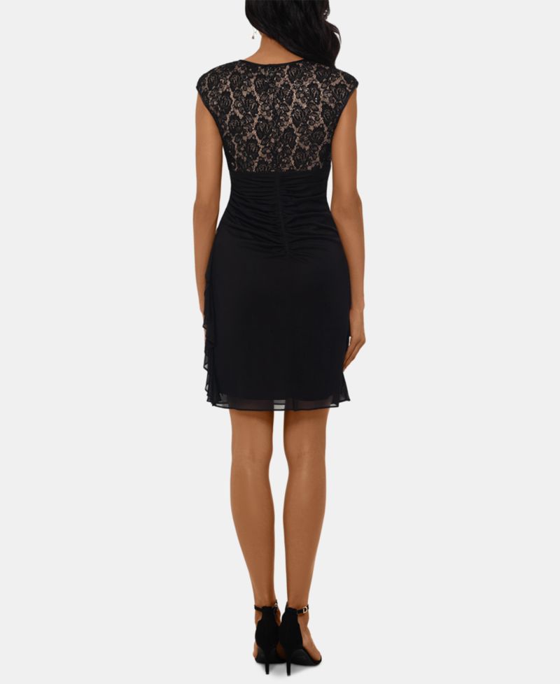 Ruched Lace Sheath Dress
