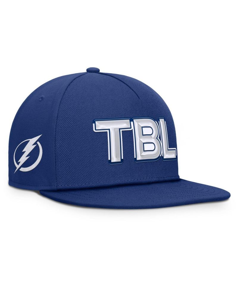Men's Blue Tampa Bay Lightning Authentic Pro Rink Team Code Snapback Hat