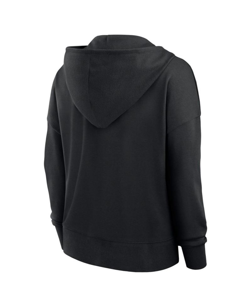 Women's Black Cincinnati Bengals Blitz Left Lace-Up Pullover Hoodie