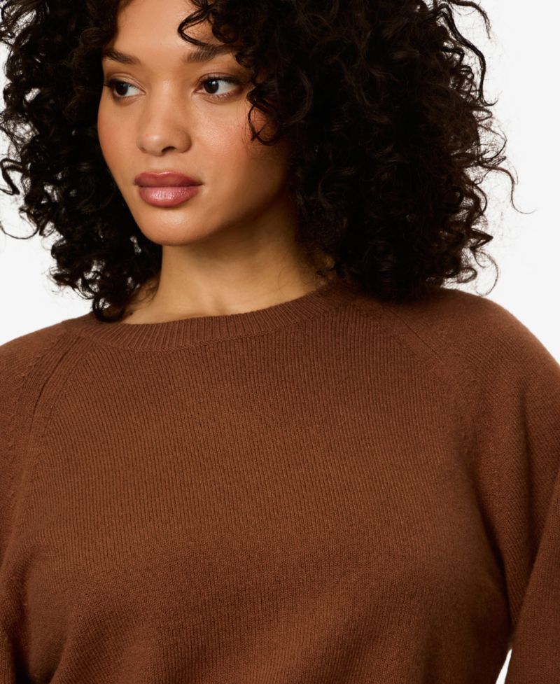 Women's Soft Popover Crewneck Long-Sleeve Sweater