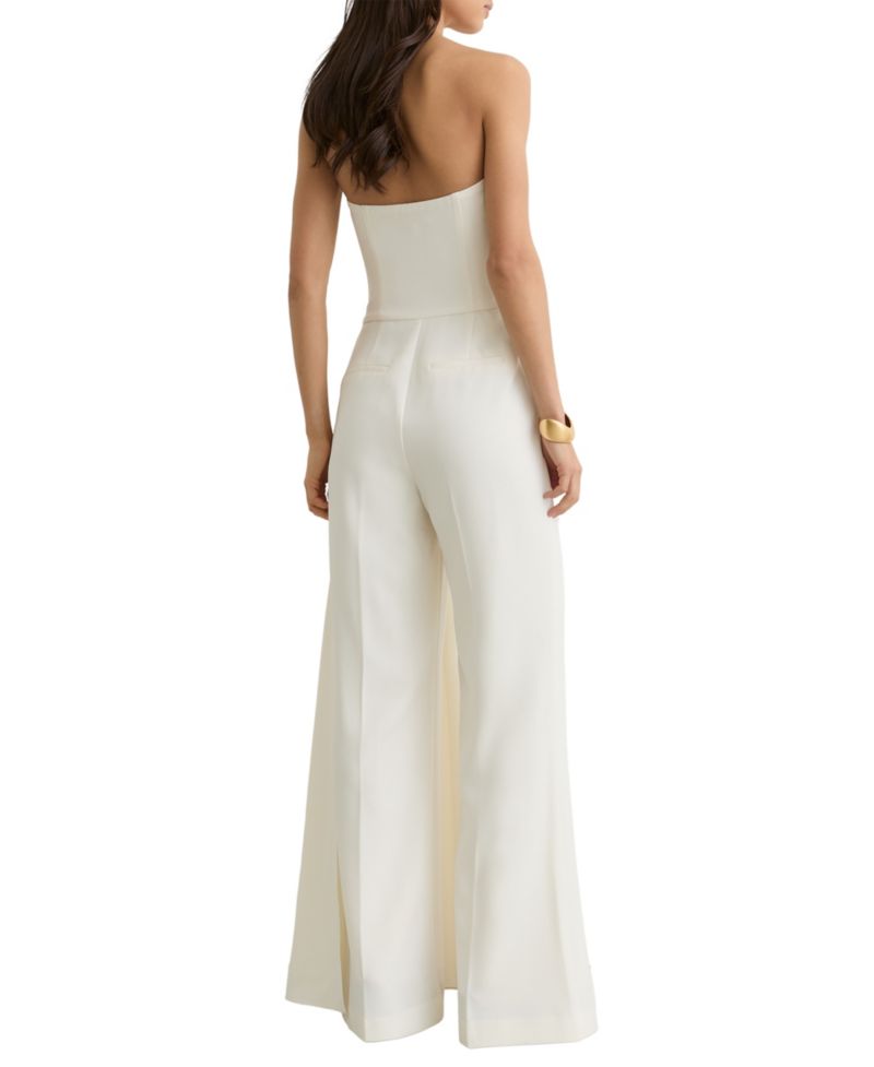 Women's Strapless Drape Wide-Leg Jumpsuit