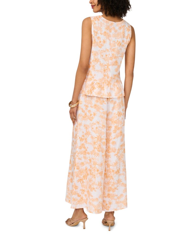 Women's Printed Wide-Leg Pull-On Pants