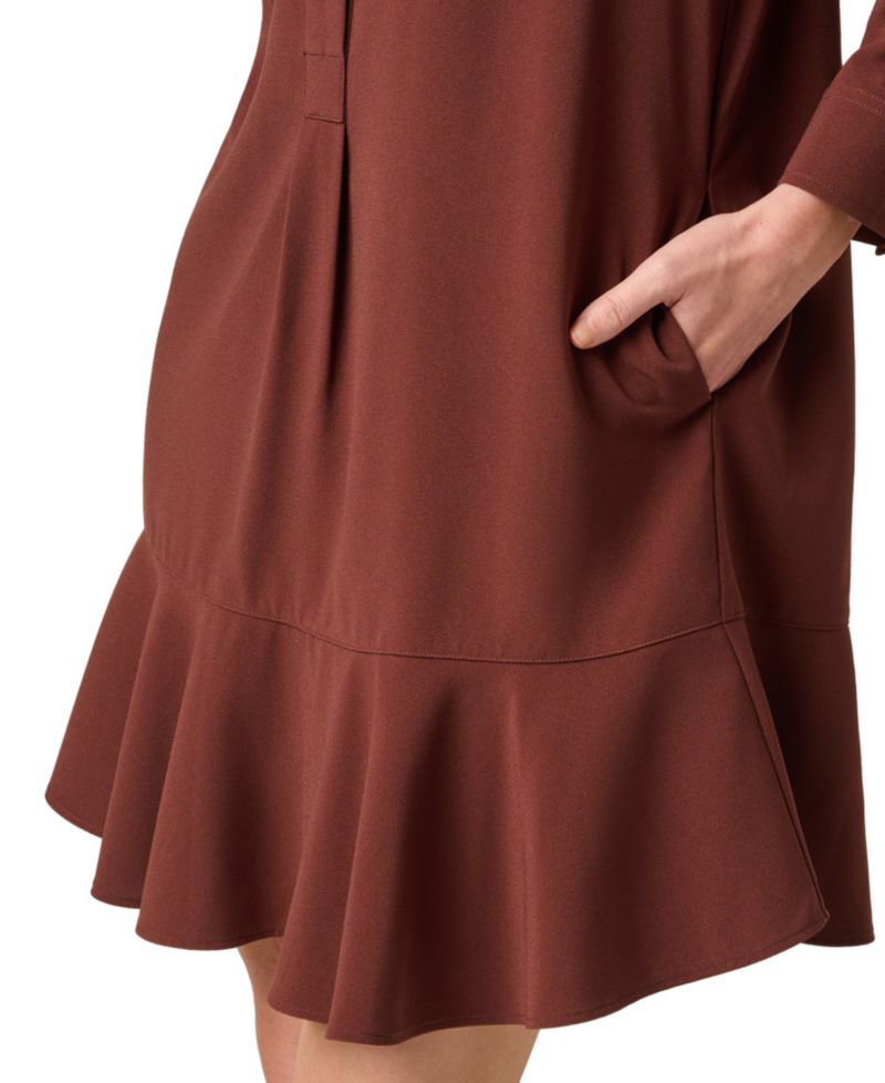 Women's Lace Tiered Shirt Shift Midi Dress