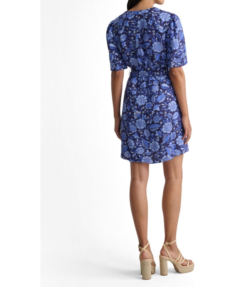 Women's Linen Blend Floral Lena Shirt Dress