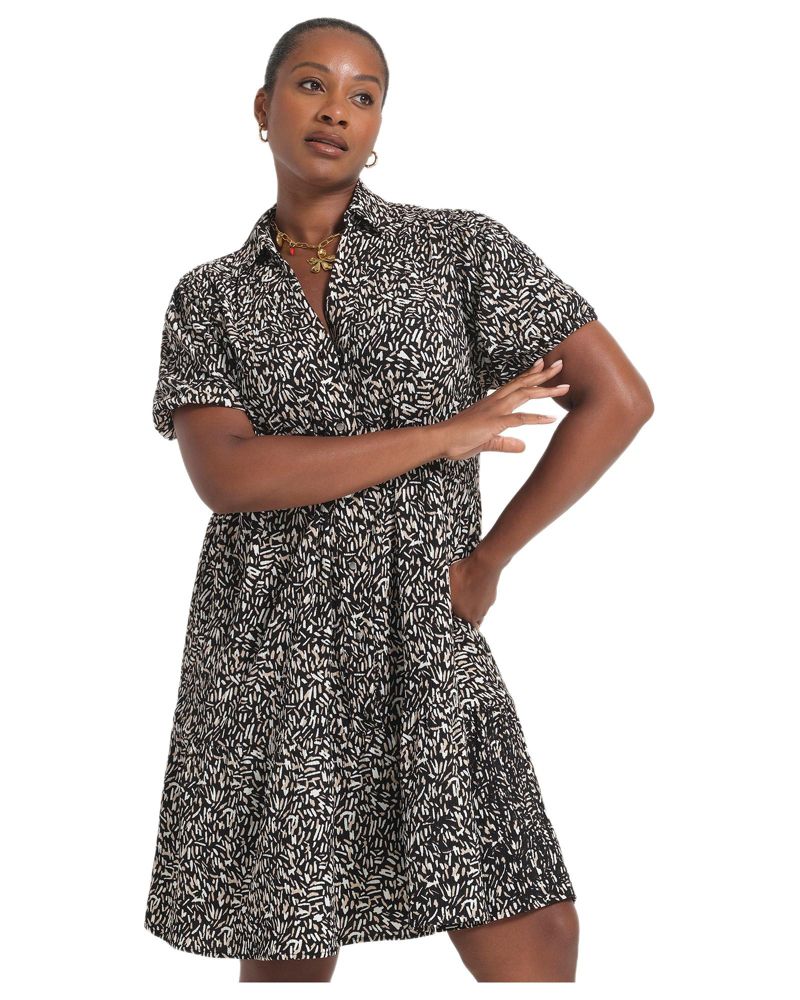 Women's Abstract Geo Mini Shirt Dress