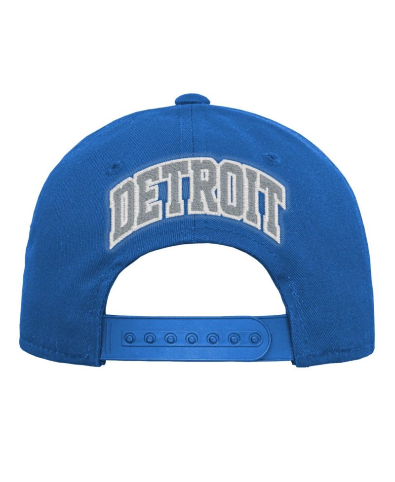 Big Boys and Girls Blue Detroit Lions Pre-Curved Snapback Hat