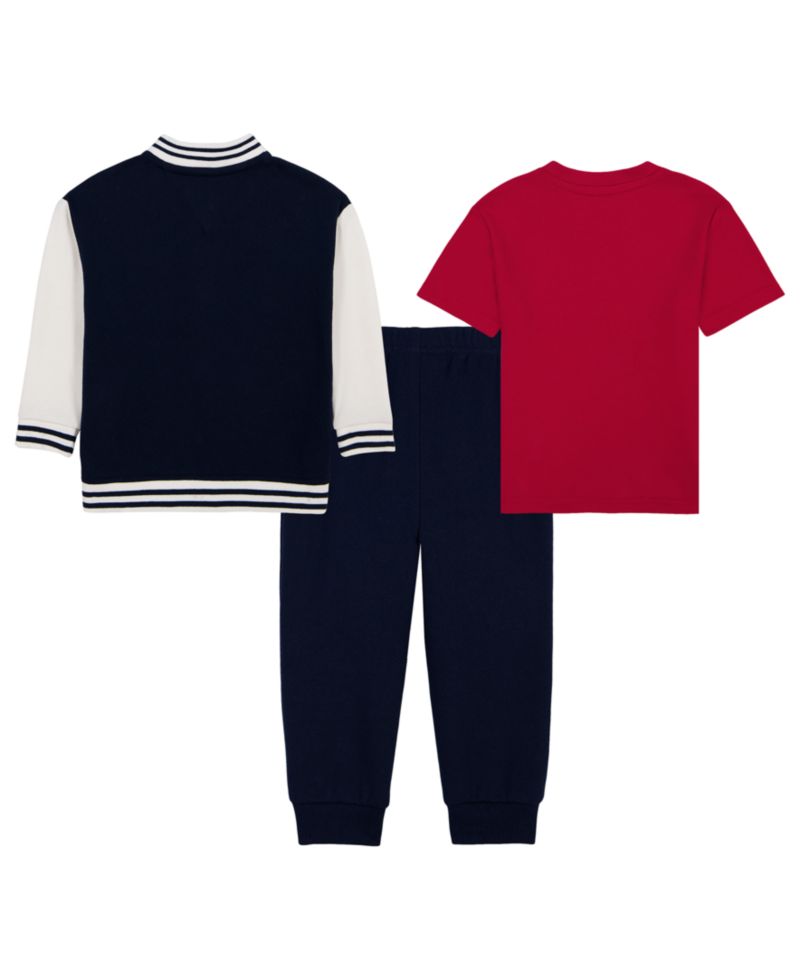 Baby Boys' Fleece Varsity Jacket, T-Shirt and Jogger Pants, 3-Piece Set