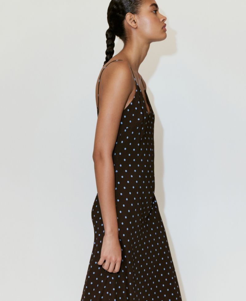 Women's Floral Midi Thin-Strap V-Neck Dress