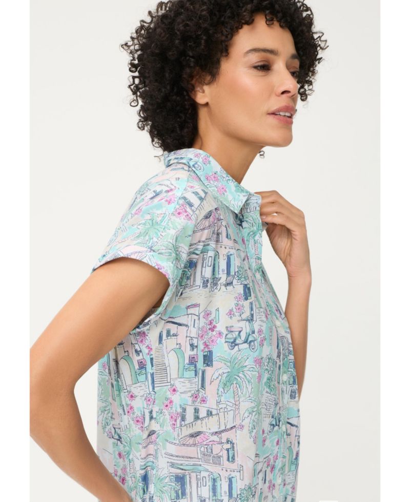 Women's Italian Villa Print Shirt