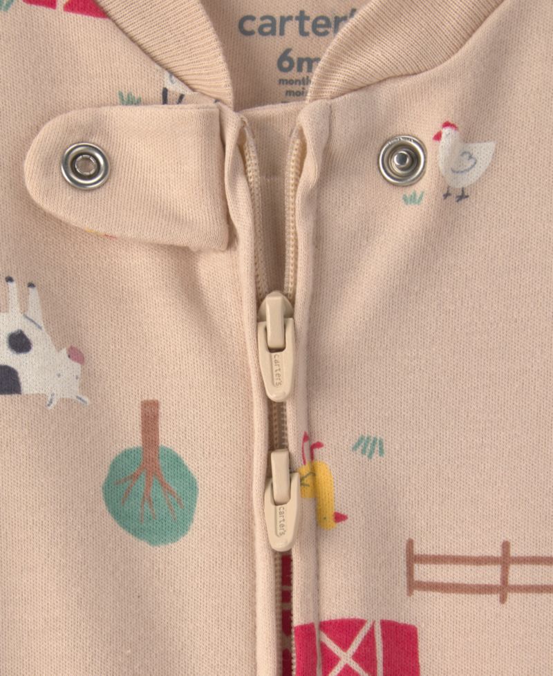 Baby Boys' and Baby Girls' Cotton 2-Way Zip Sleep & Play