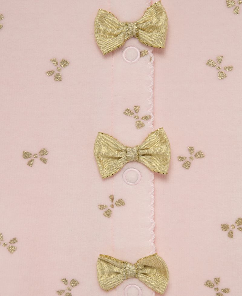 Baby Girls' Gold Bows Footie Coverall