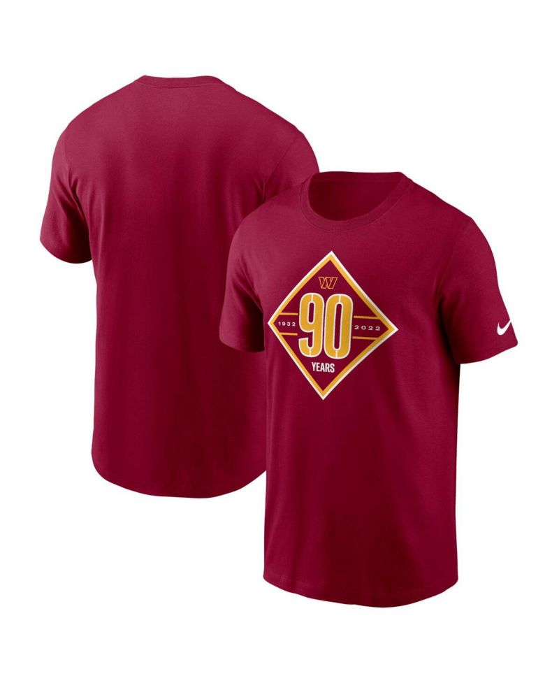 Men's Burgundy Washington Commanders 90th Anniversary T-shirt