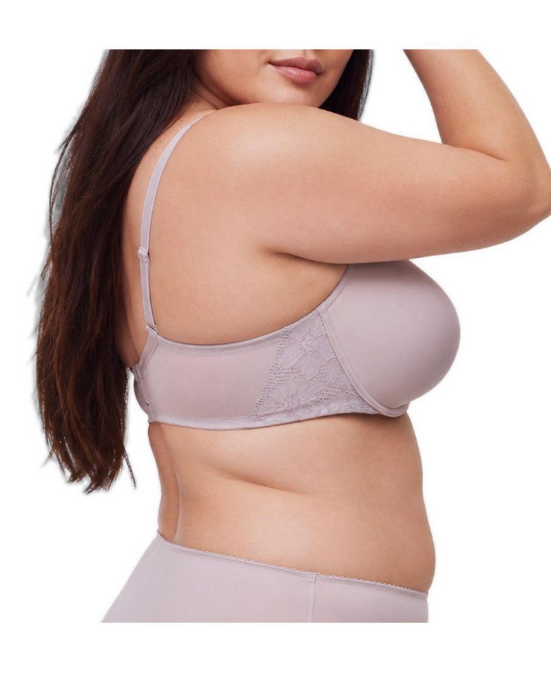 Plus Size Metallic Ava Lace Push-Up Plunge Bra
