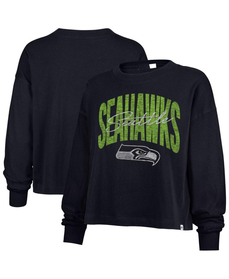 Women's College Navy Seattle Seahawks Muse Sydney Long Sleeve T-Shirt