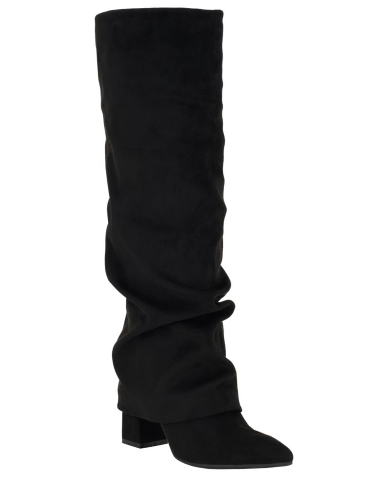 Women's Geima Tall Slouchy Foldover Block Heel Boots, Regular & Wide Calf