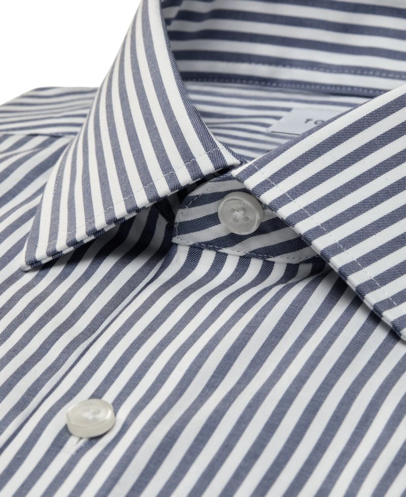 Men's Slim-Fit Cotton Twill Rounded Cuffs Dress Shirt