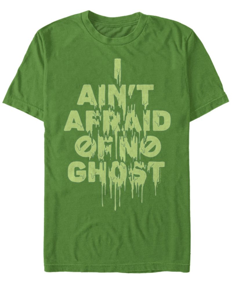 Men's Ain'T Afraid of No Ghost Slime Text Short Sleeve T- shirt