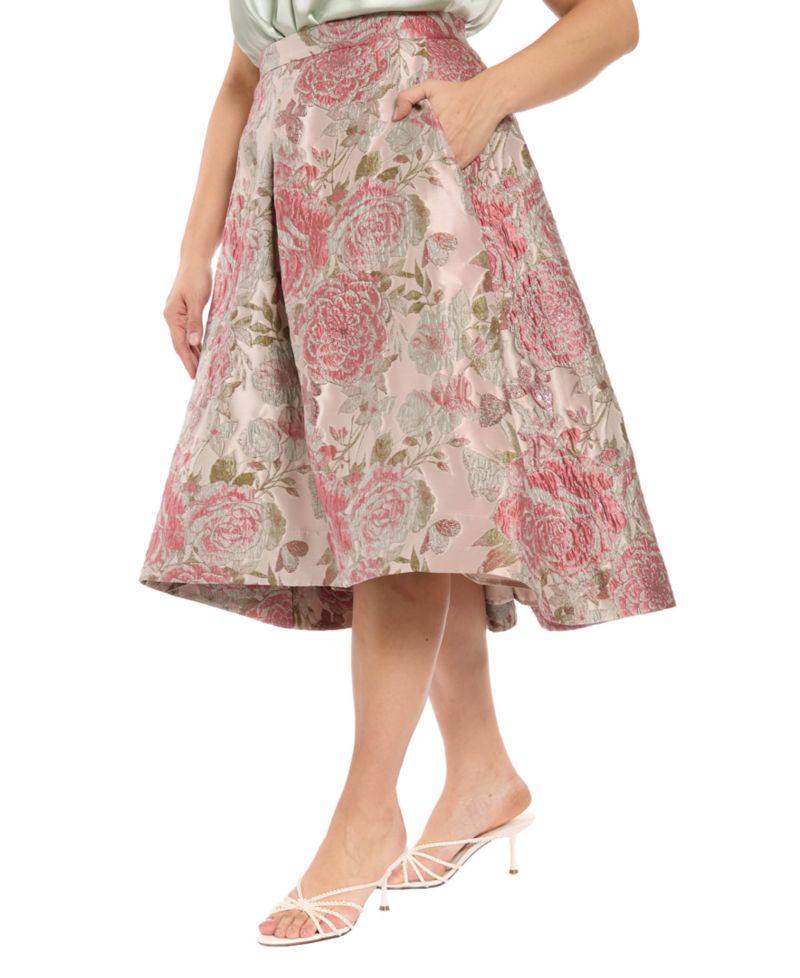 Plus Size Pleated Organza A-line Skirt
