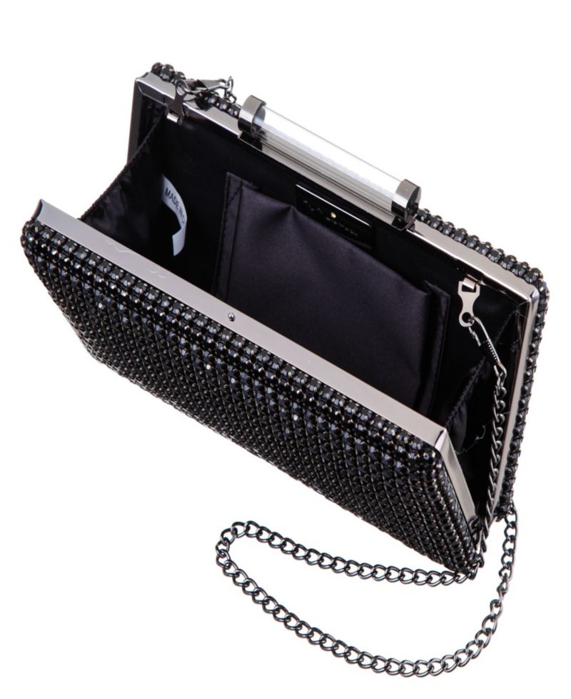 Mini Crystal Encrusted Minaudiere Lift Lock Clutch