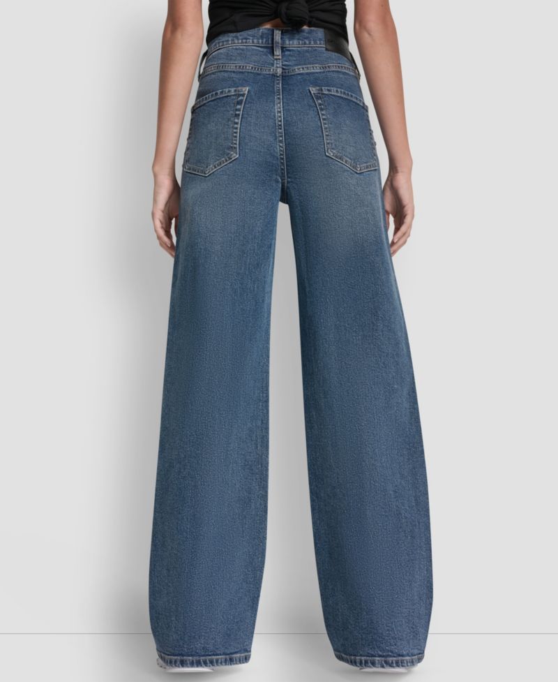 Petite Studded Modern Wide Leg Jeans
