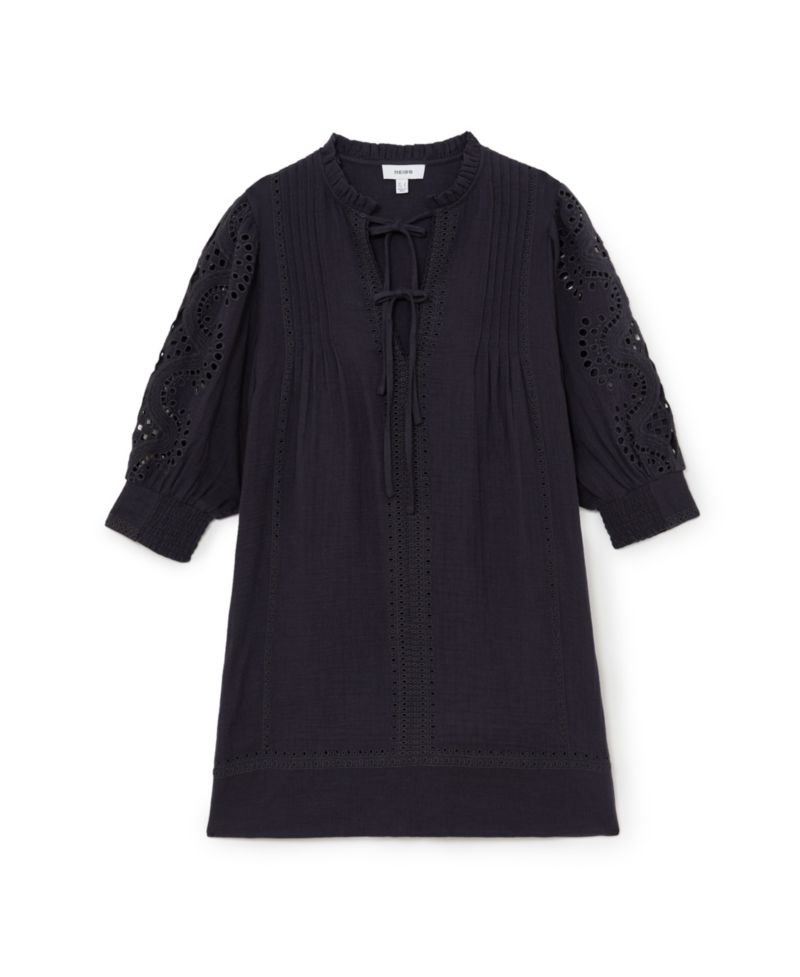 Women's Cotton Cheesecloth Broderie Mini Dress