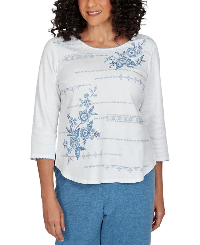 Petite Floral 3/4-Sleeve T-Shirt