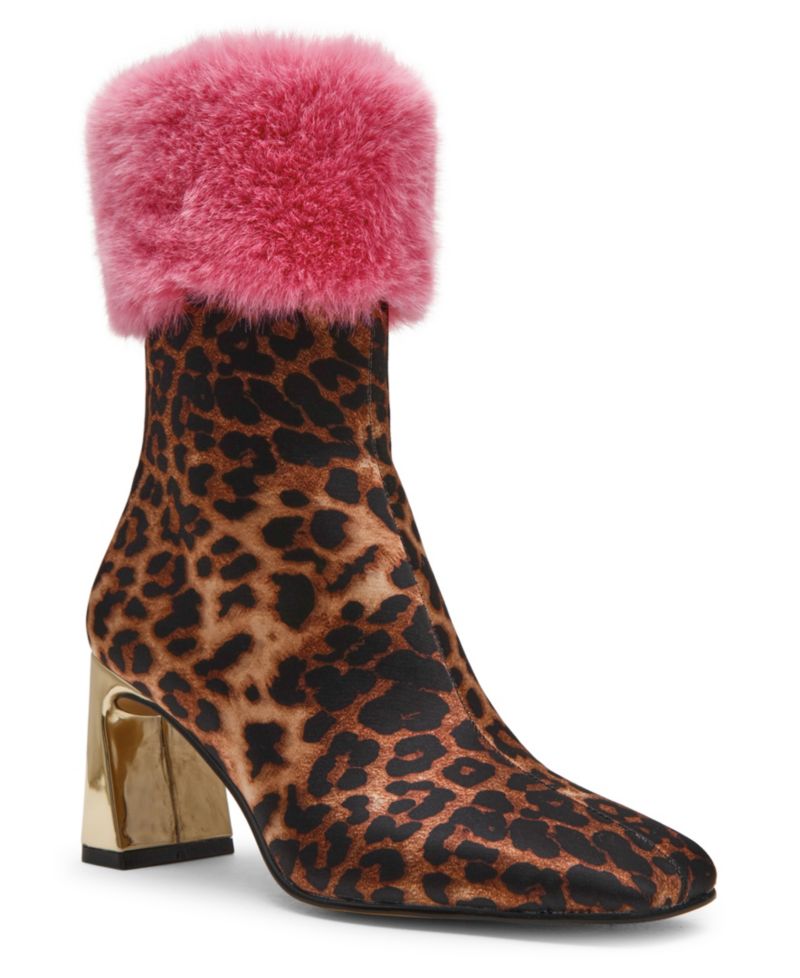 x Paris Hilton Women's Vita Pom Pom Square Toe Dress Booties