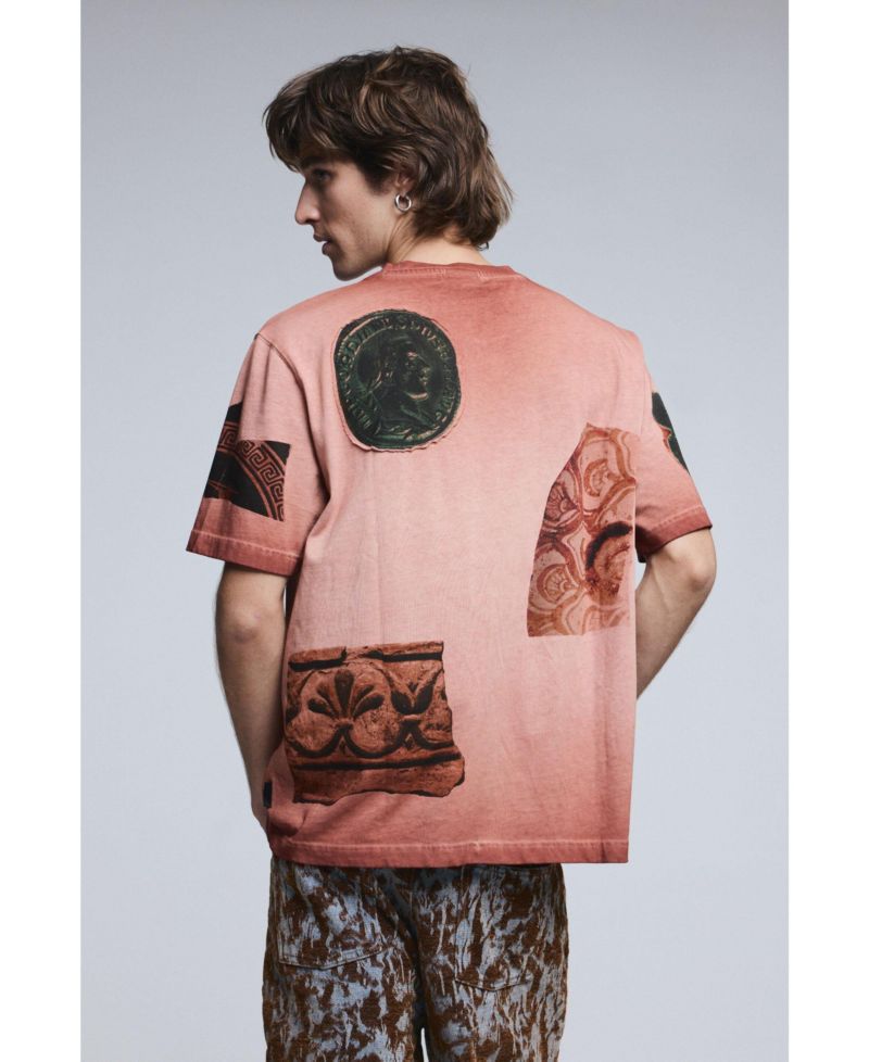 Men's Short-sleeved patchwork t-shirt