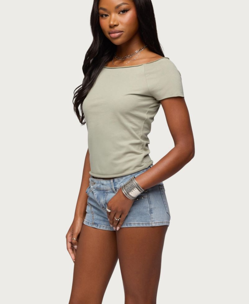 Women's Kamalah Boat Neck Cotton T Shirt