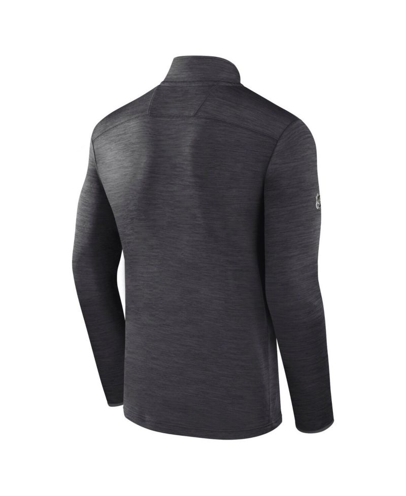 Men's Charcoal NHL Authentic Pro the Alumni Quarter-Zip Hoodie