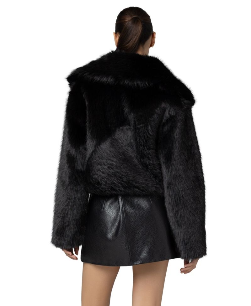 Women's Make It Rain Faux-Fur Cropped Jacket
