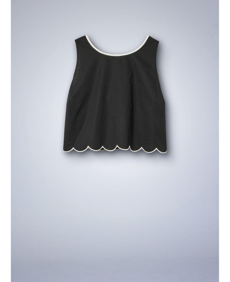 Plus Size Belle Isle Sleeveless Scalloped-Edge Crop Tank