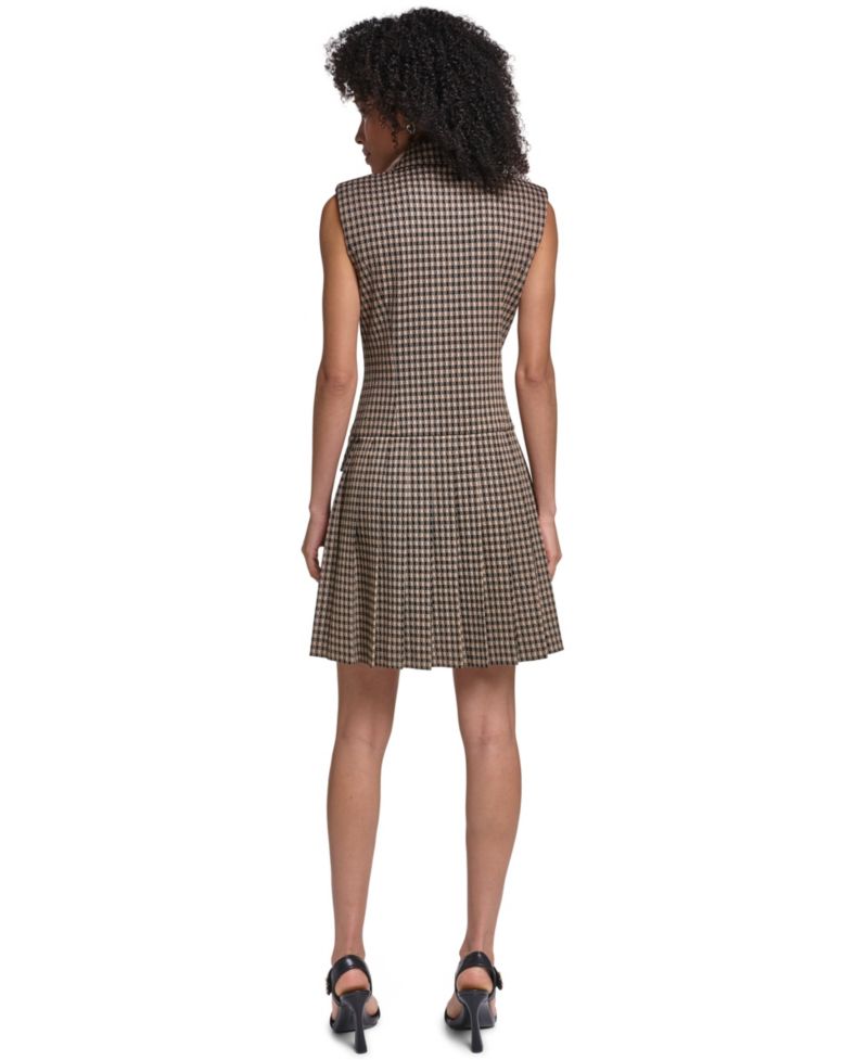 Women's Collared Pleated Short Dress